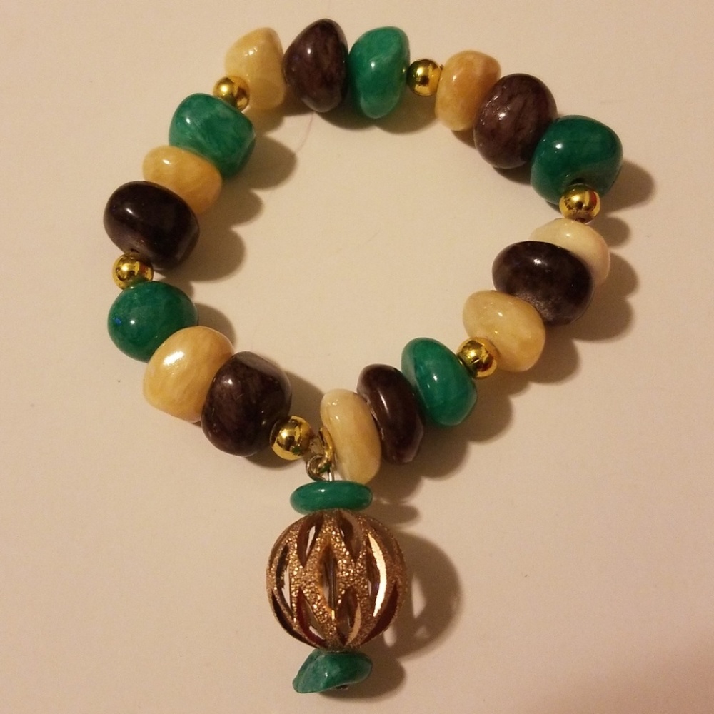 three color stone bracelet